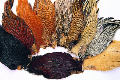 Veniard Indian Cock Feather Cape (Feathers) Red Game Fly Tying Materials